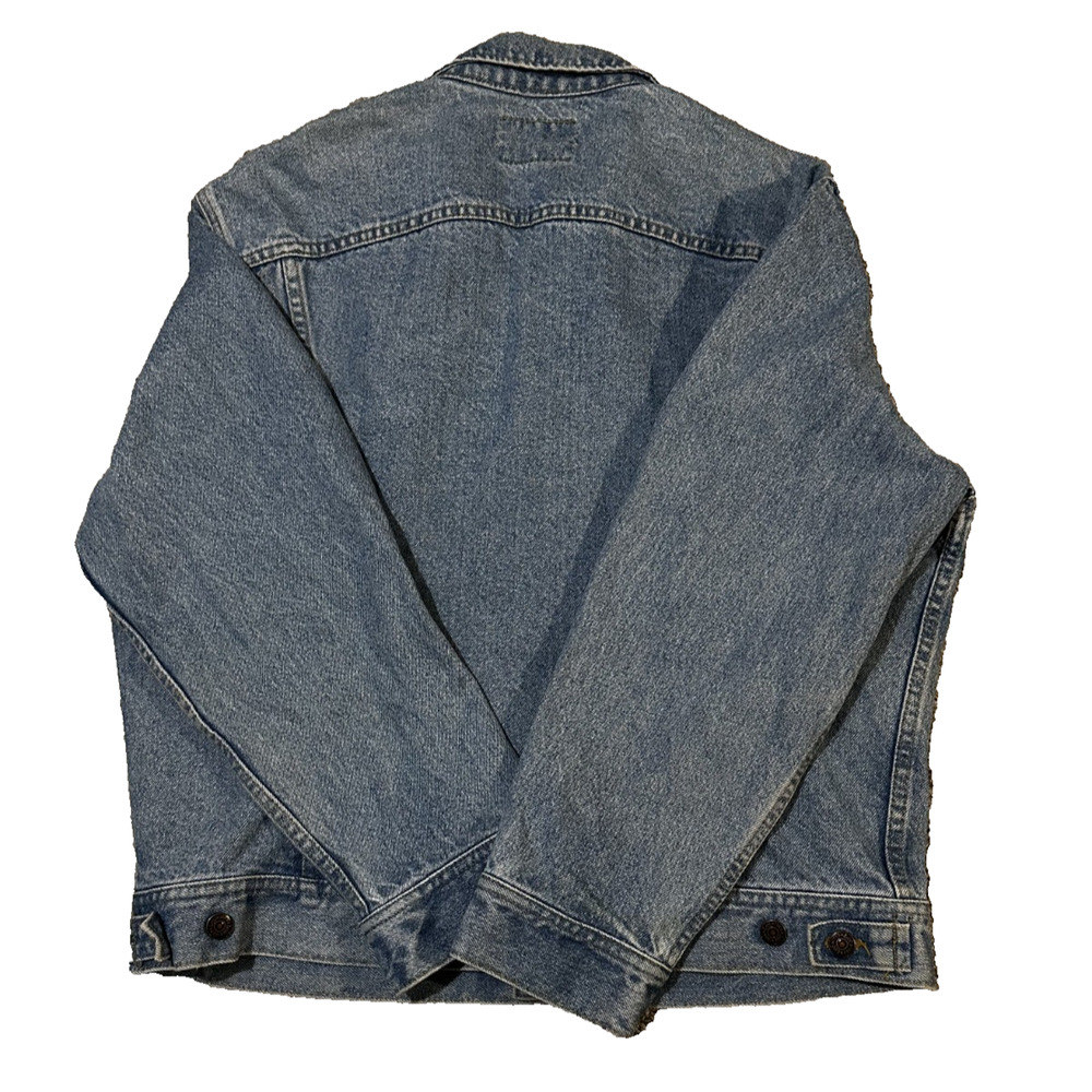 Vintage Lee Denim Jacket Men’s Medium Blue Jean Trucker 100% Cotton USA Made - Picture 6 of 6